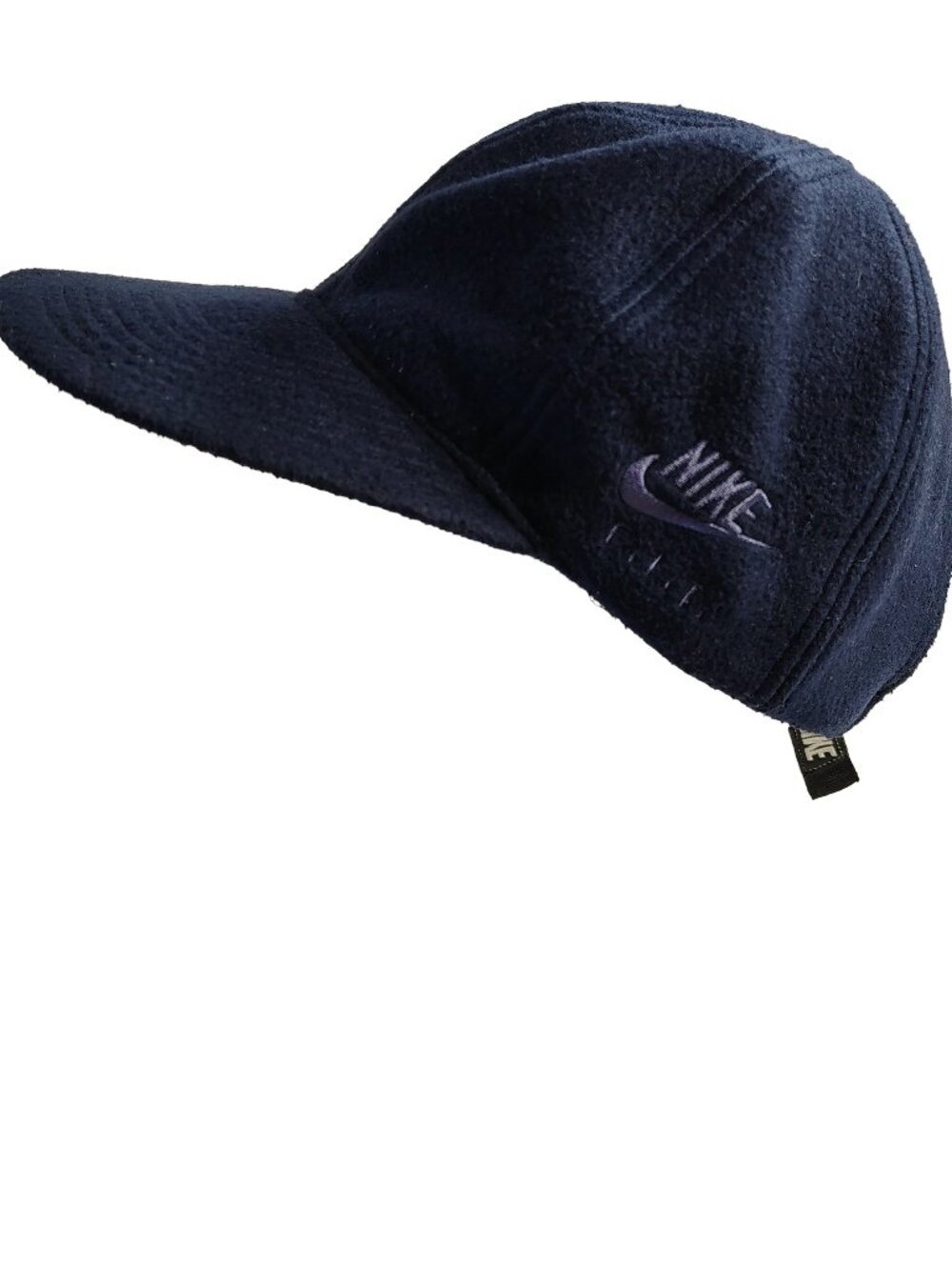 Very Rare Unisex Vintage 90s Nike FIT Navy Blue Fleece Adjustable Cap F31204WDI
